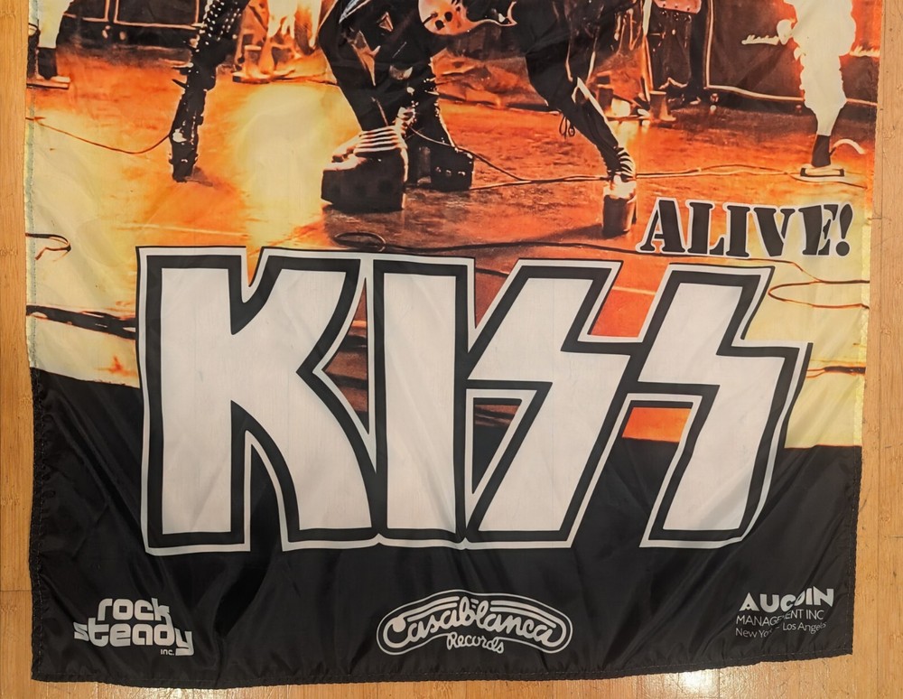 GIANT KISS ALIVE! 1975 DETROIT RC 3X5 FLAG BANNER GENE PAUL ACE PETER NEW C@@L!