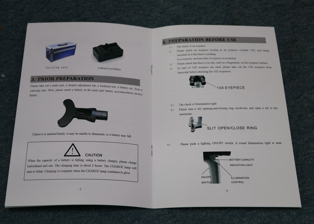 LYLS Hand-held Portable Performance and Economic Slit Lamp Microscope 10/16X