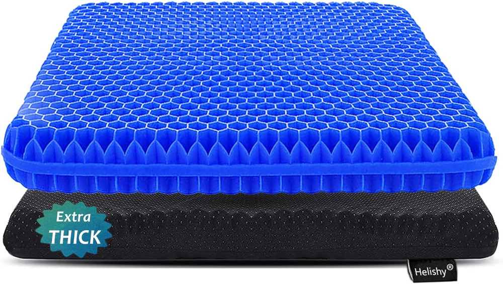 Extra Thick Gel Seat Cushion for Long Sitting - Tailbone, Sciatica & Hip