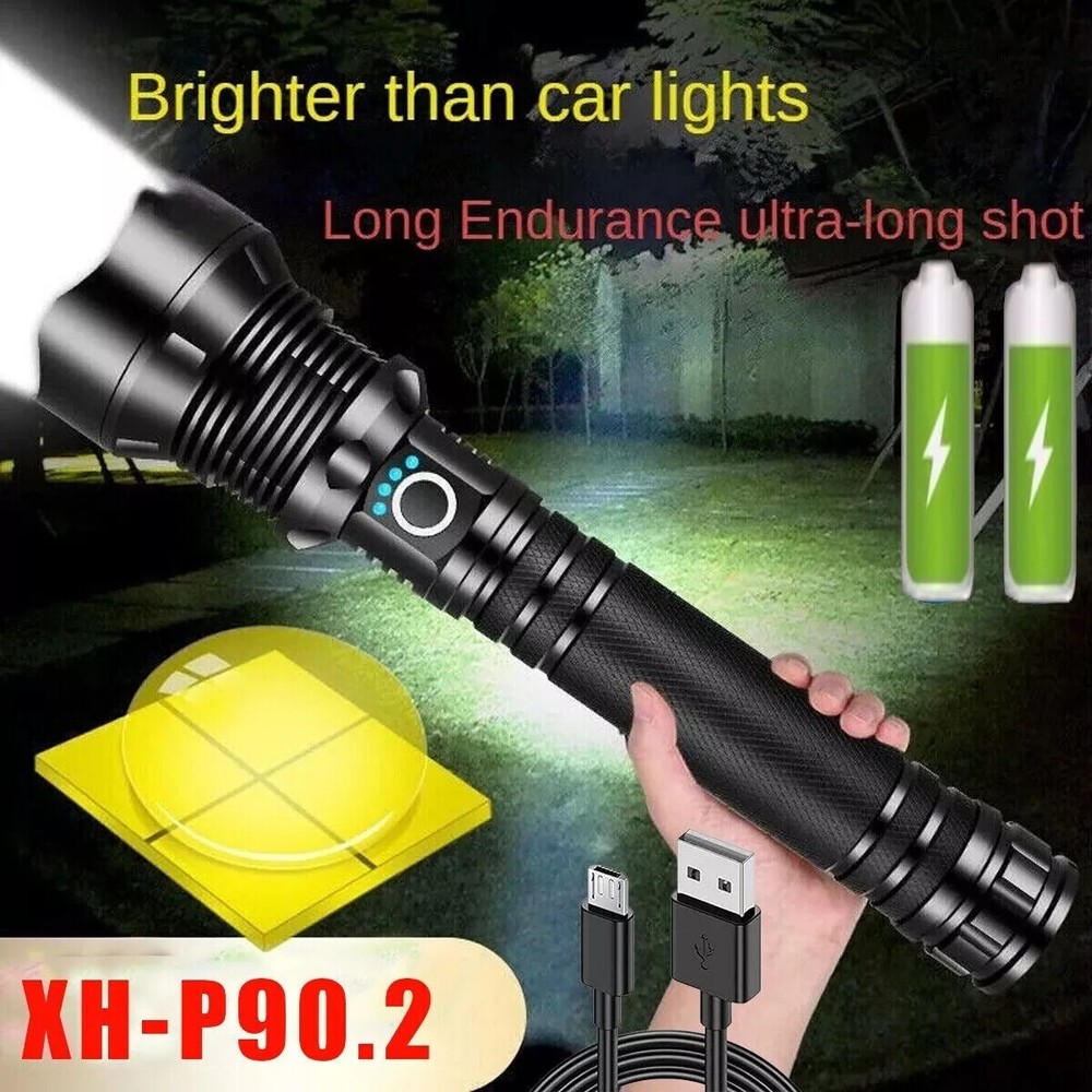 99000000LM Powerful LED Tactical Super Bright Flashlight Rechargeable Work Light