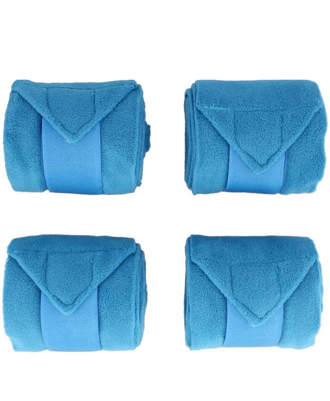 Horse Fleece Polo Wraps Bandages Leg Wrap Set of 4 Teal Blue