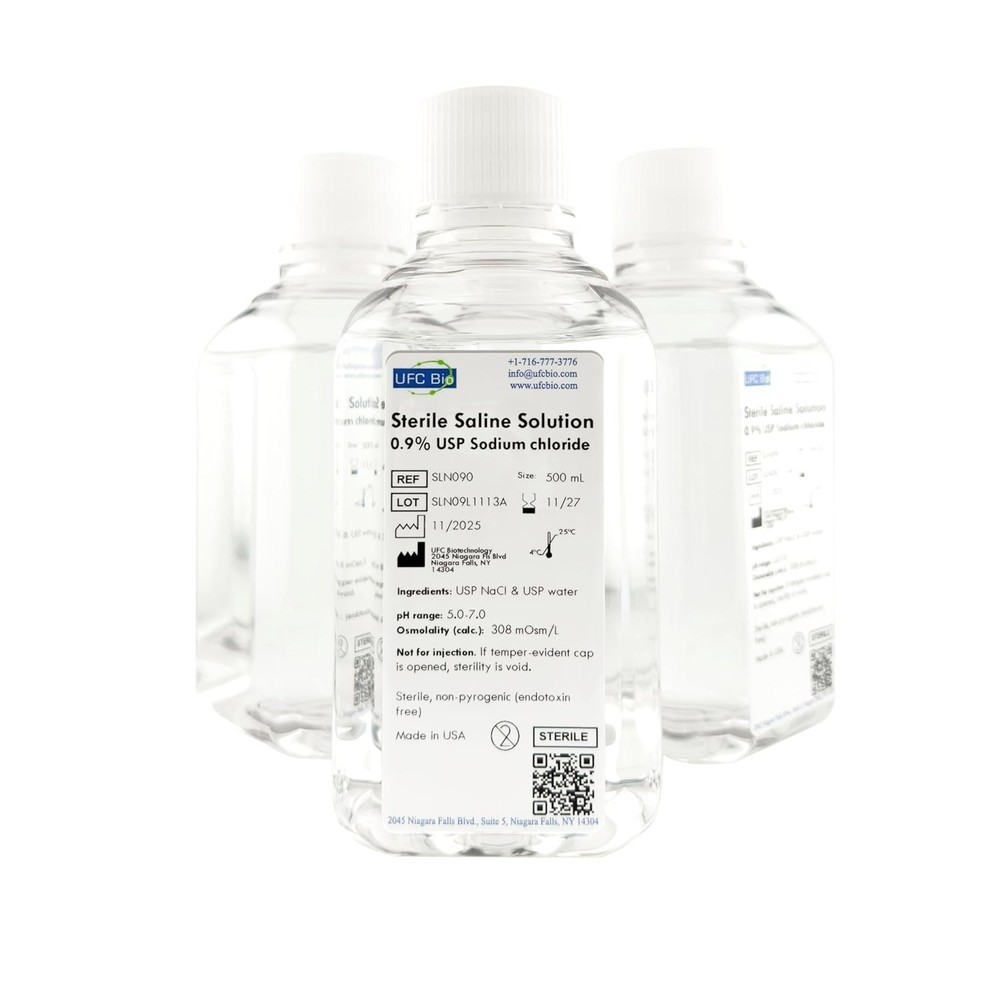 Dependable 0.9% Normal Saline Solution - Sterile USP, 2000 mL Total - Lab Ready