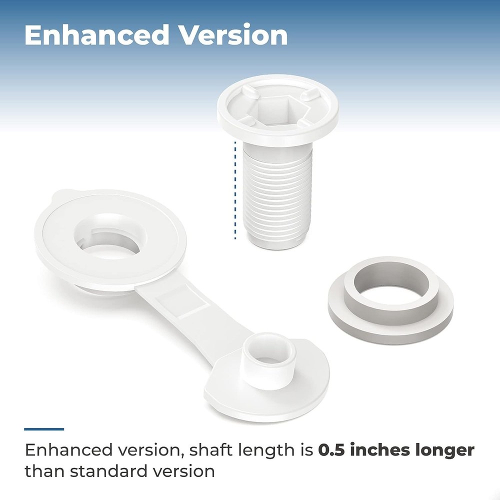 1.5" Shaft Length Cooler Drain Plug Assembly Replacement for 1PACK, White