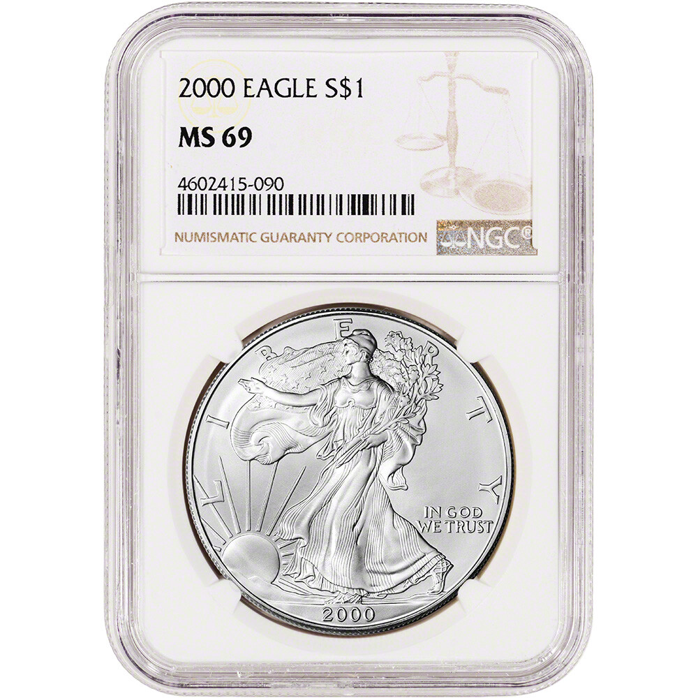 2000 American Silver Eagle Coin - NGC MS69