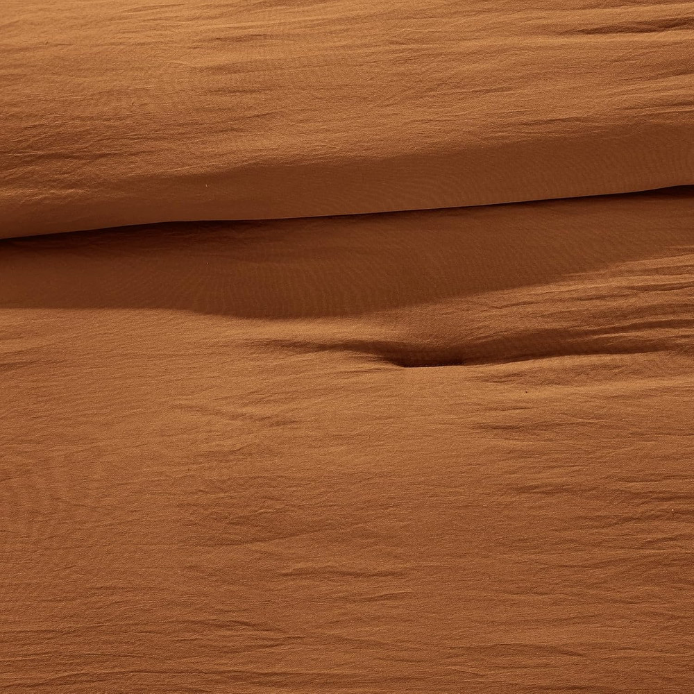 Full Size Comforter Sets - 3 Pieces Prewashed Burnt Orange Comforter Soft Lightw