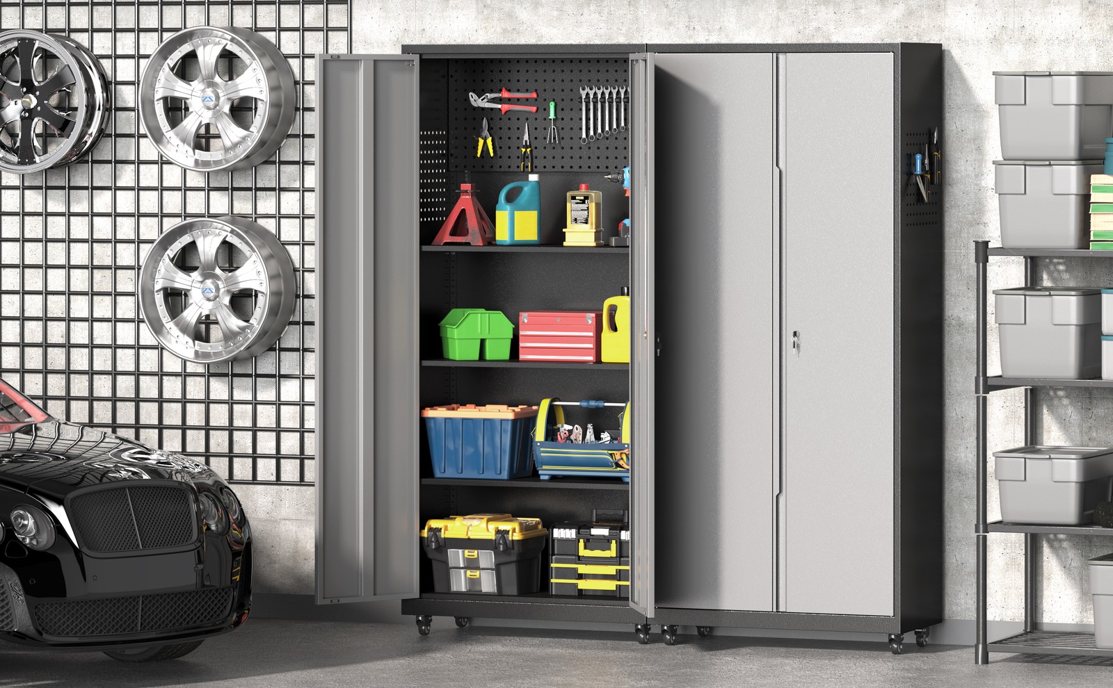 Metal Garage Cabinet Set Workshop Set Garage Cabinets Storage System Tool Boxs