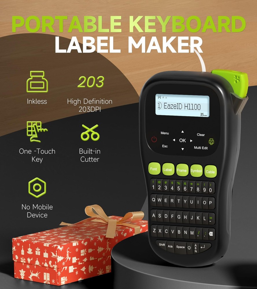 Label Maker Machine with-Tape, Cable Label Maker Waterproof-Labels, Handheld ...