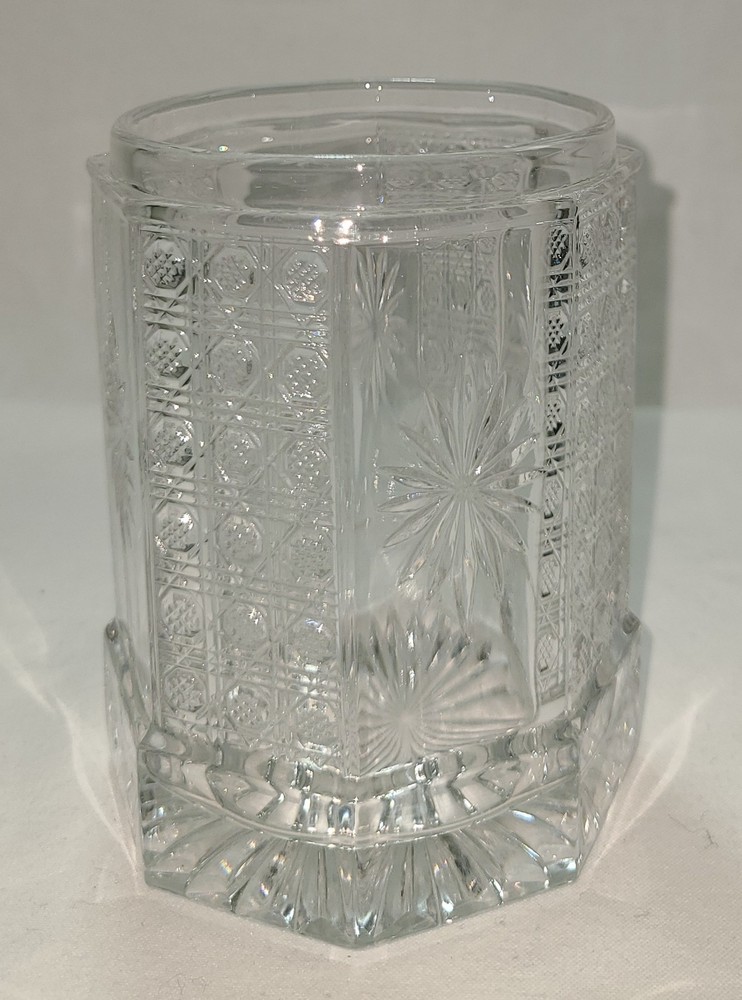 Pickle Castor Set INSERT ONLY Clear 8 Sided Paneled Starburst Pattern Vintage