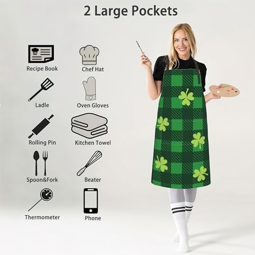 Apron, Adjustable Neck Strap, Stocking Stuffers Waterproof Cooking Apron,