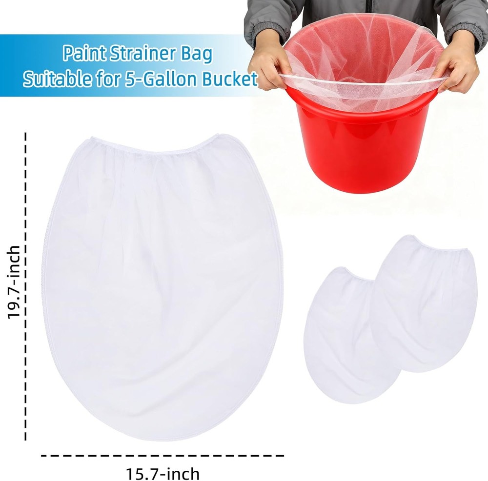 10 Pcs 5 Gallon Nylon Paint Strainer Filter Bags