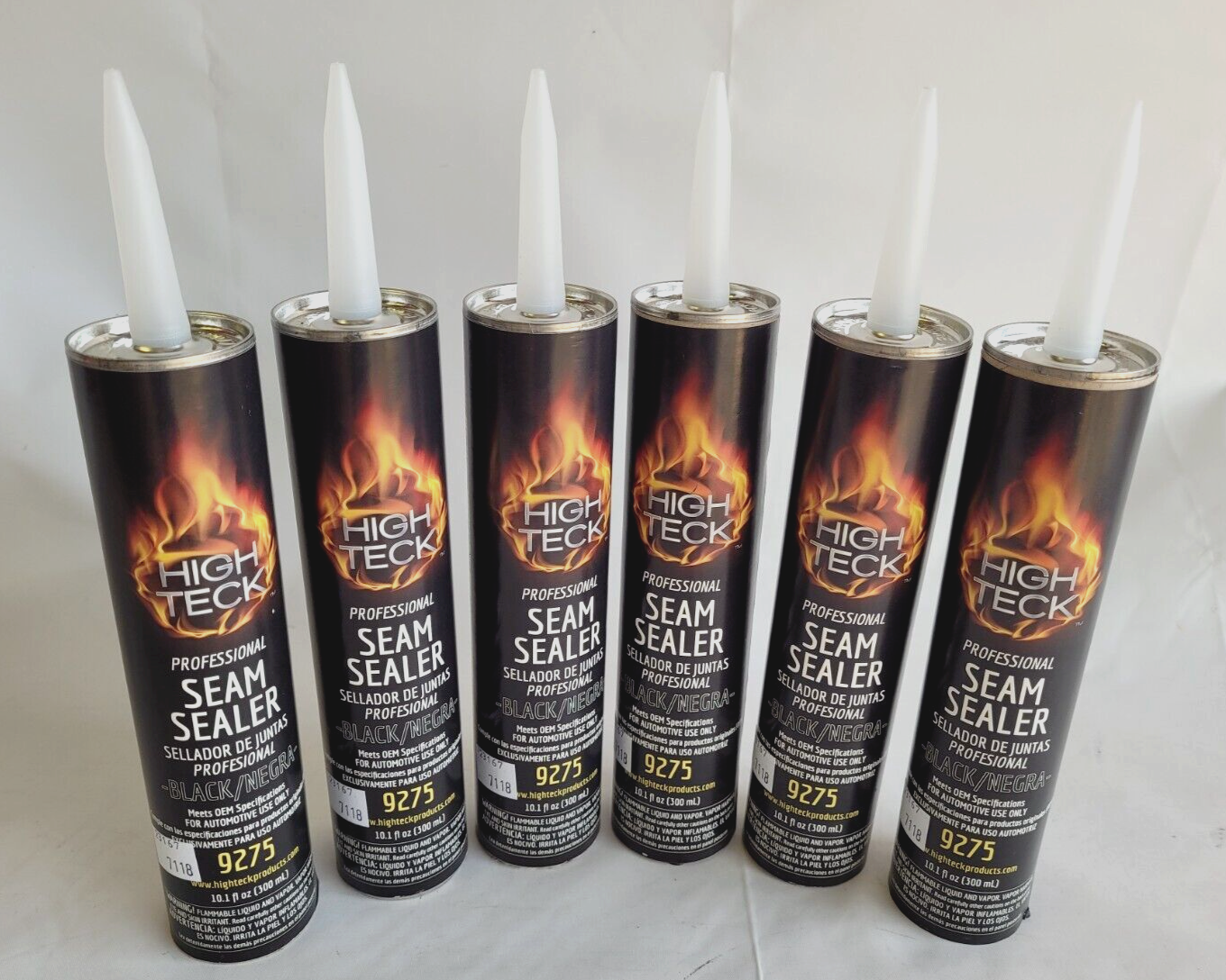 Black Seam Sealer Auto Body Professional Grade 6 Tubes High Teck 9275