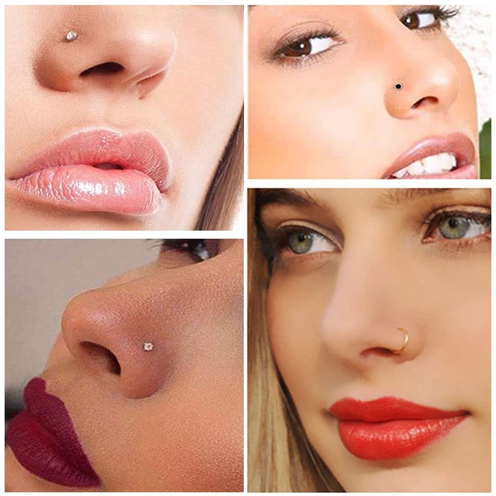 Nose Piercing Gun - 2 Pack Safety Disposable Nose Percinging Kit with 10 Pcs ...