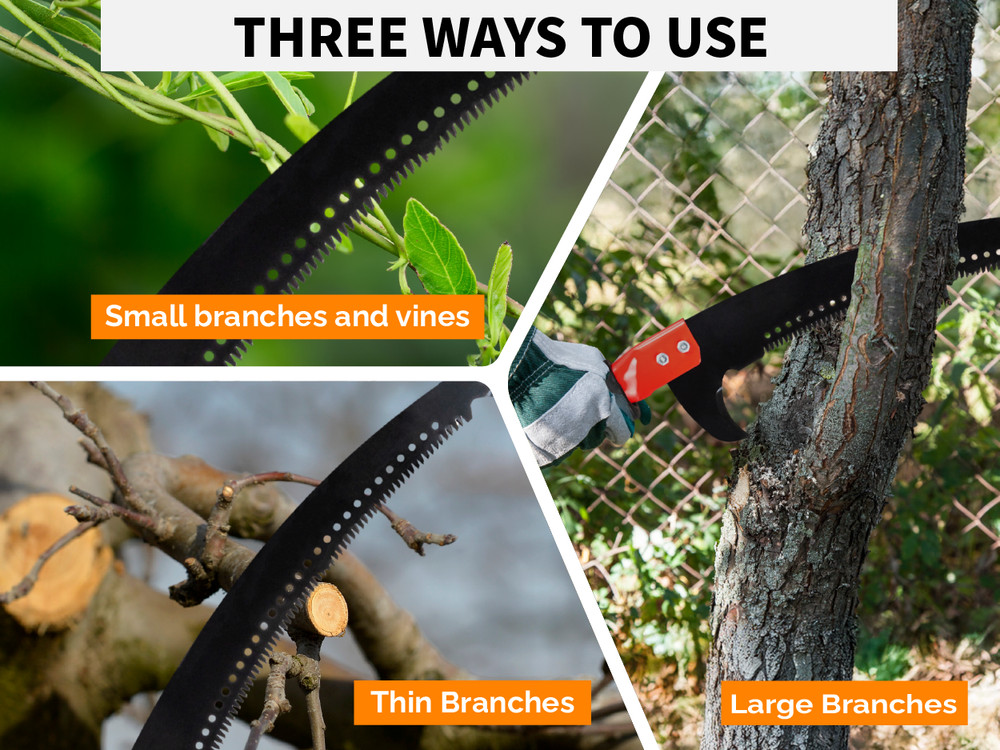 12FT Manual Pole Saw, Extendable Tree Trimmer Telescoping Branch Pruner