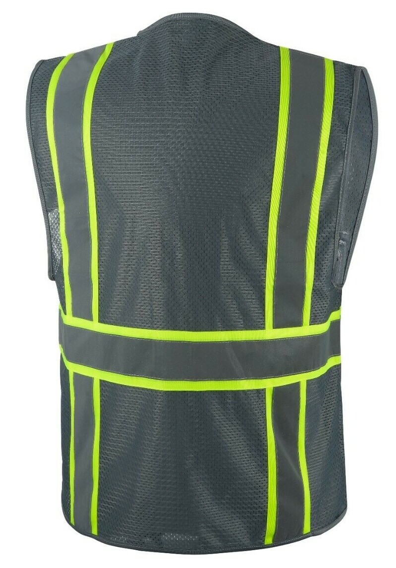 Grey Two-Tone Safety Vest with Multi-Pocket Tool, New, Free Shipping
