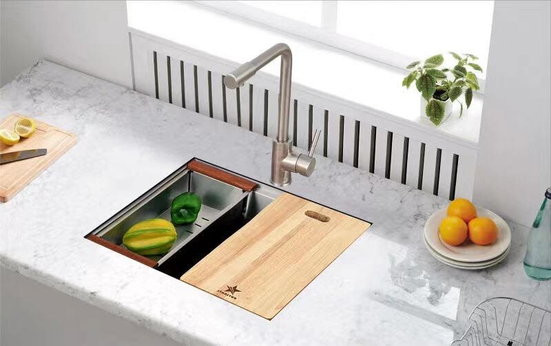 STARSTAR 23" Workstation Ledge Undermount Single Bowl Stainless Kitchen Sink
