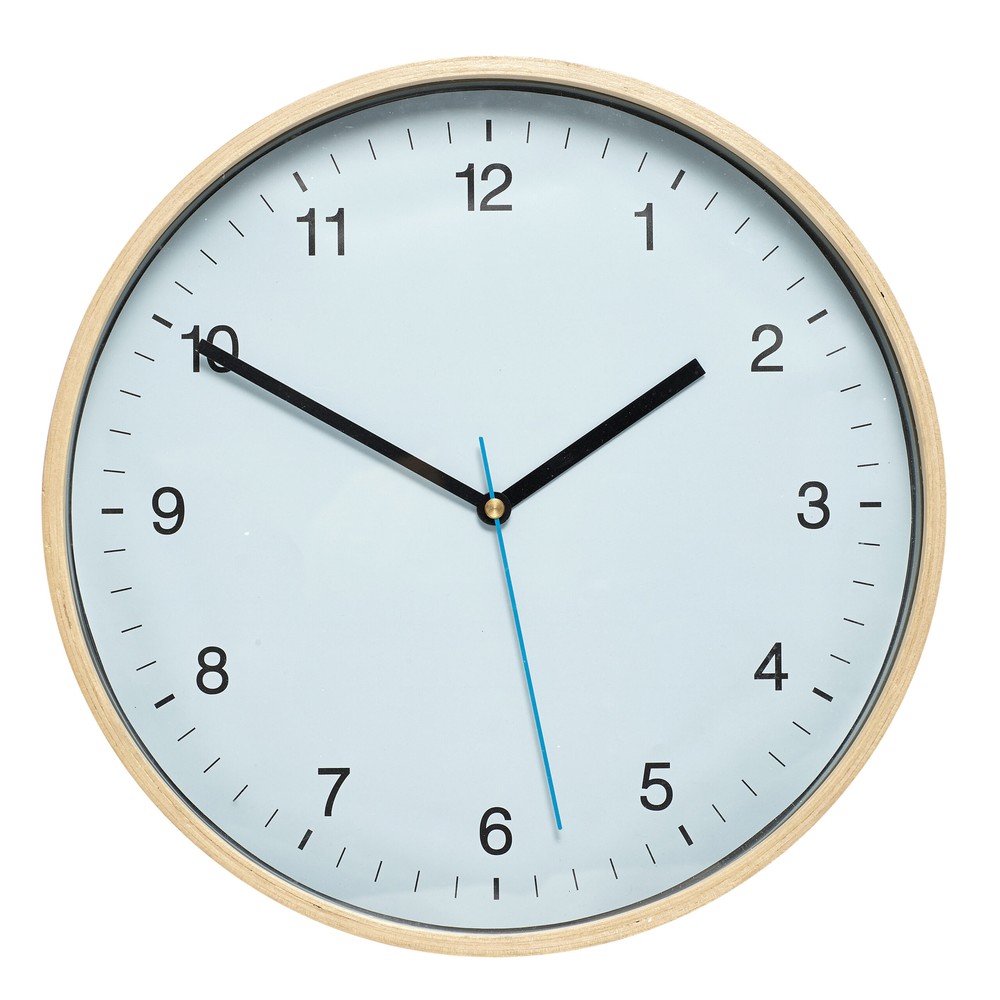 Round Wooden Clock Wall Medium With Frame by Hubsch