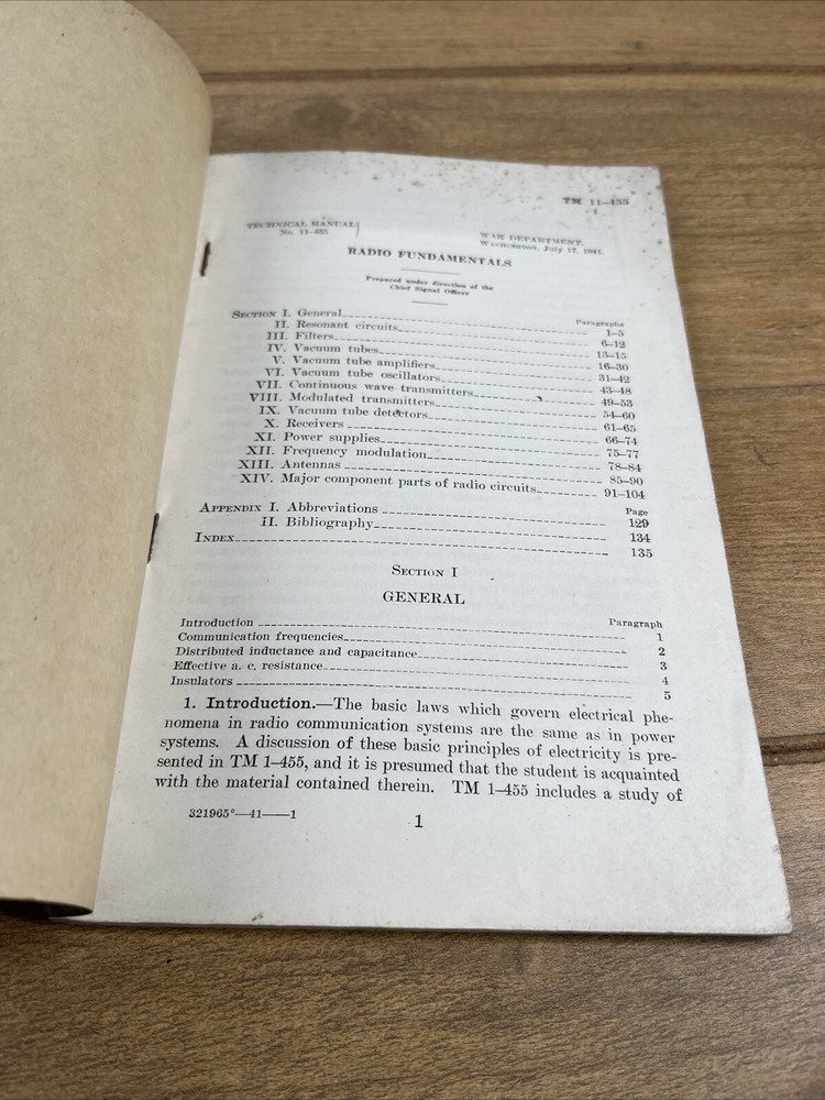 WWll War Department Basic Technical Manual Radio Fundamentals July 17 1941