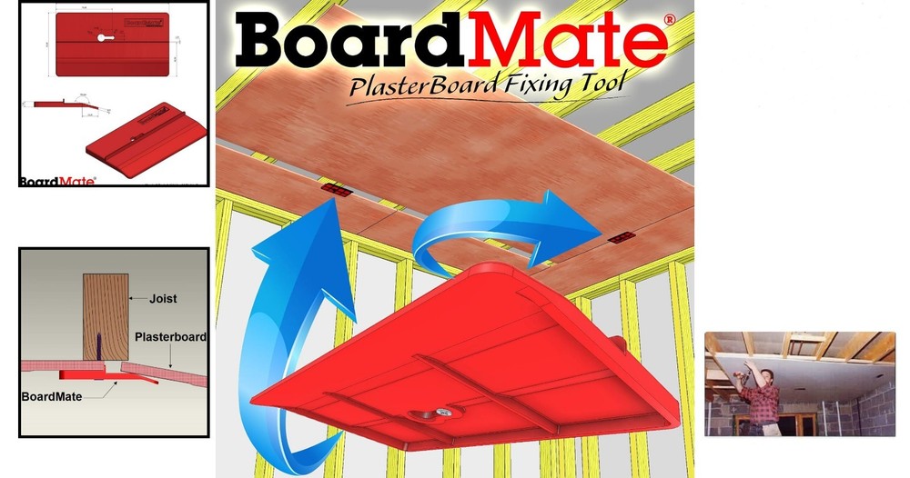 Red Acrylic Drywall Boardmate – Lightweight Tool for Quick Ceiling Installation