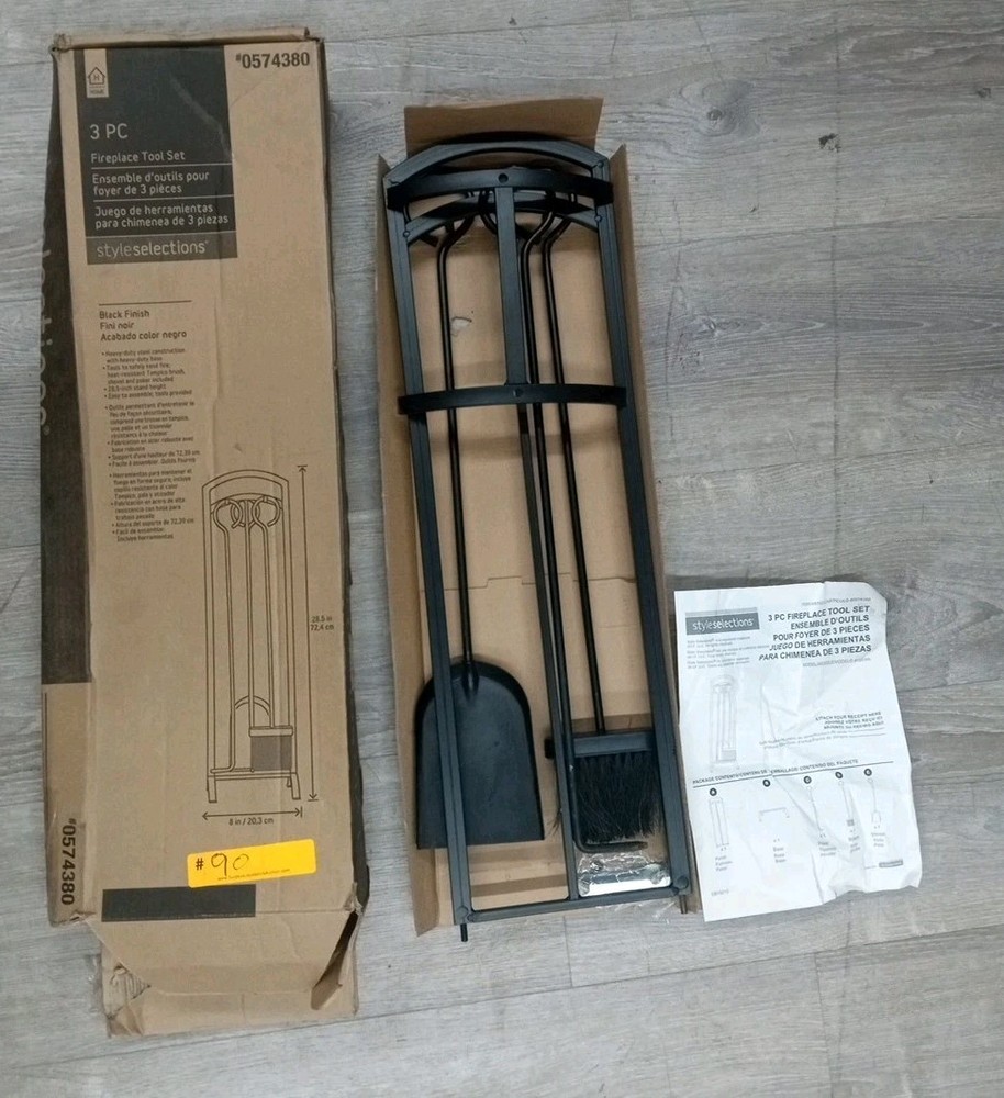 Style Selections 3 PC Fireplace Tool Set - Model # 15839L - Item #0574380