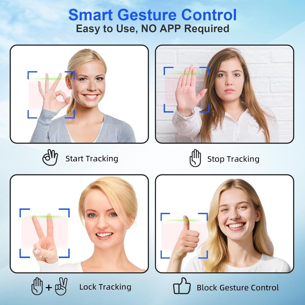 TOALLIN Automatic Face-Tracking Gimbal Remote Shutter Gesture & Remote Control