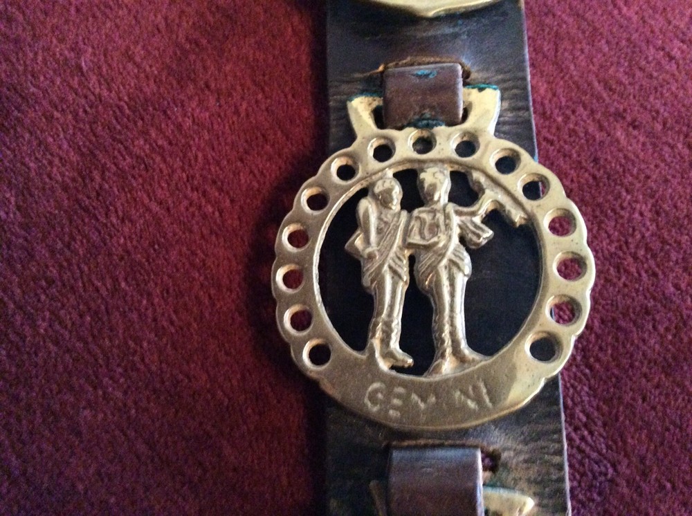 Zodiac Horse Brass On Leather Strap