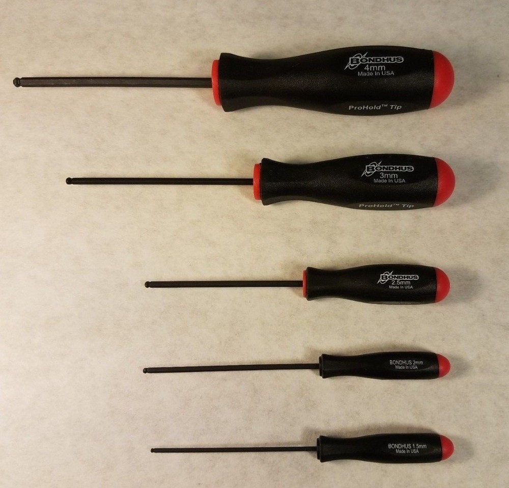 Metric Ball Driver Set With "ProHold" Button Technology And Telescoping Magnet