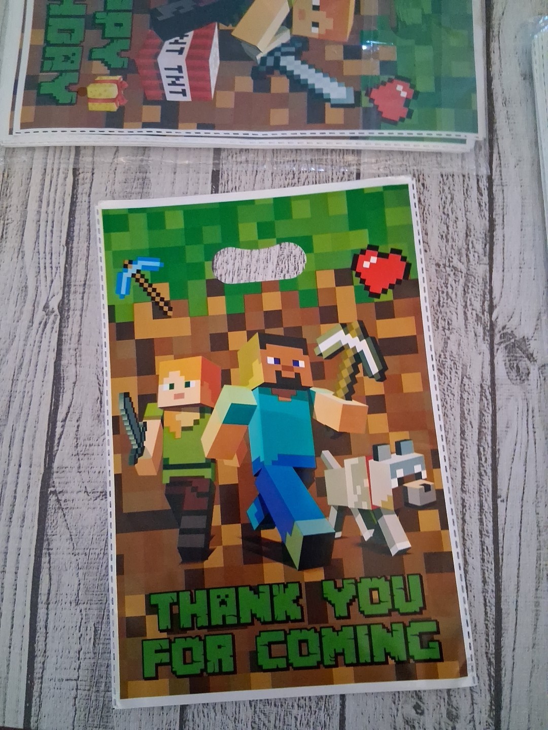 10x6.5in Unique Mojang Minecraft Plastic Loot Bags 20 Loot Bags