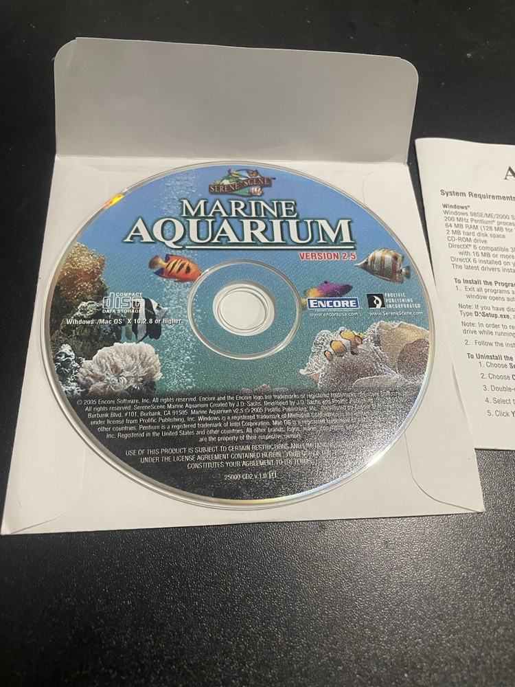Software PC Marine Aquarium 2005 version 2.5 Box