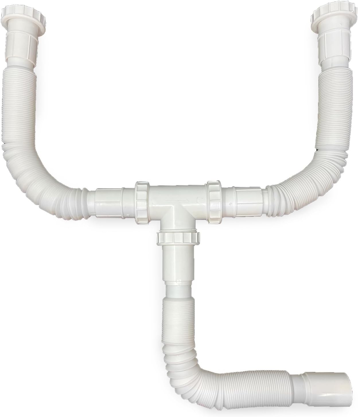 Kitchen Sink Drain Kit, 1-1/2” All-in-One Corrugated Flexible Pipe Set