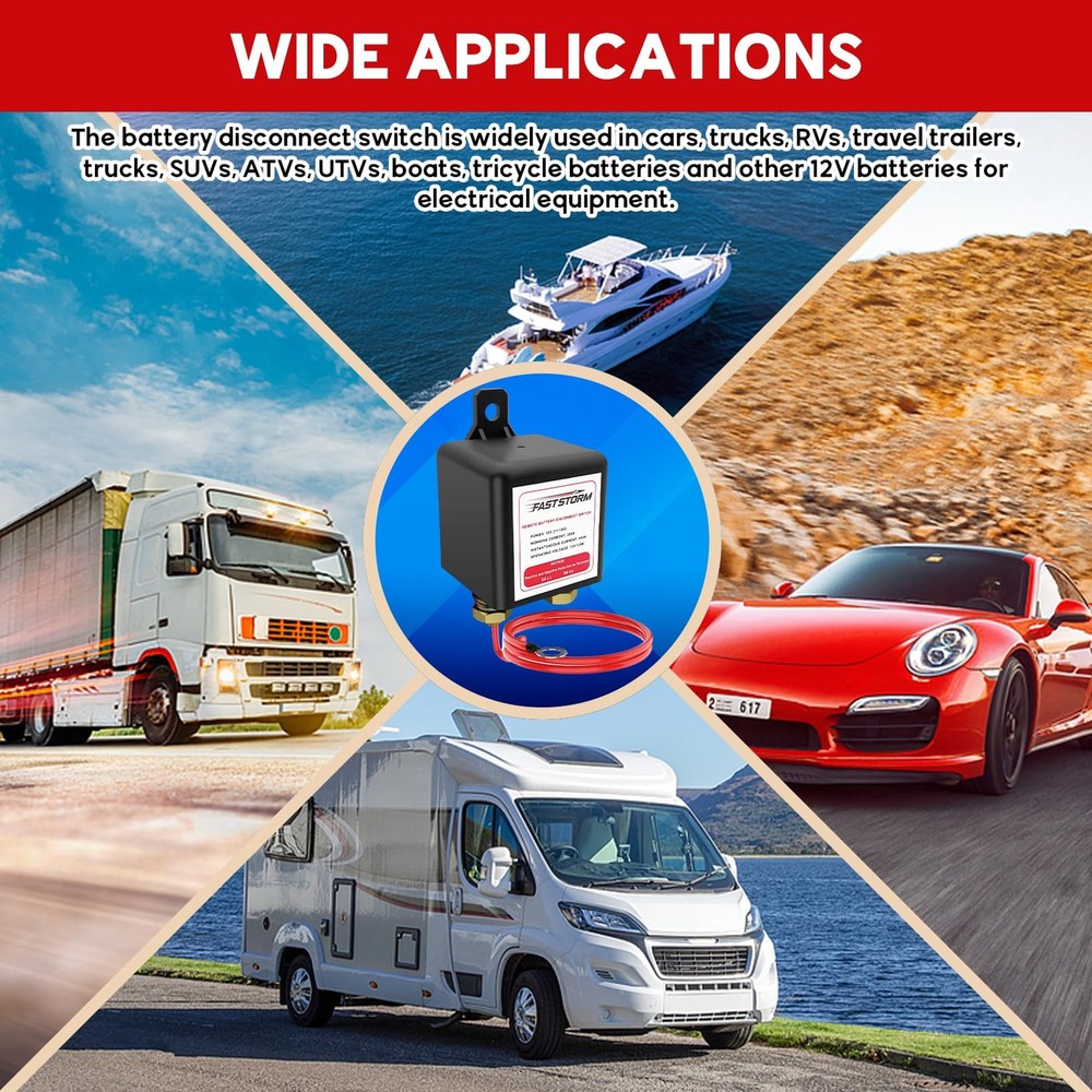 FASTSTORM Side Post Remote Battery Disconnect 250A Kill Switch