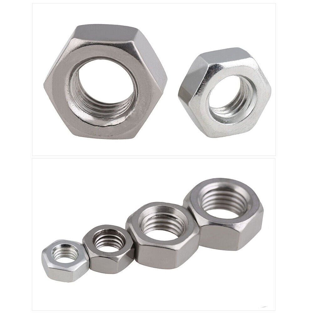 1pc Hex Full Nuts Left Hand Reverse Thread M5 Carbon Steel Zinc Plated