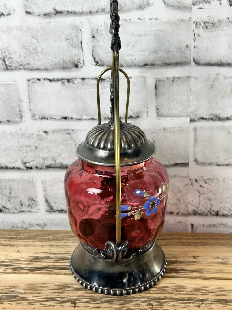 Antique Victorian Hand Painted Victorian Pickle Castor