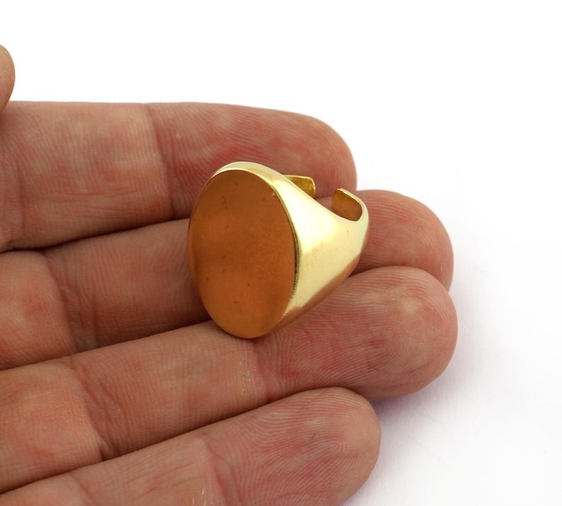 Oval Blank Signet Ring, Adjustable Ring Bezel- 25x18mm (8US - Adjustable ) 5680