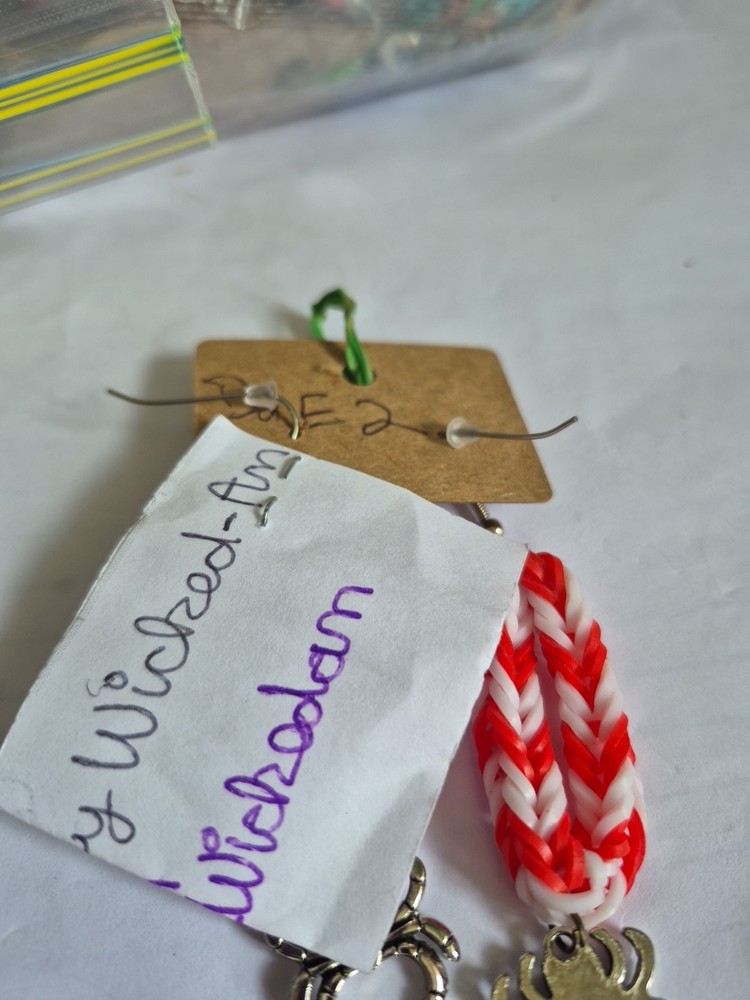 Rainbow Loom Spider Earrings Handmade