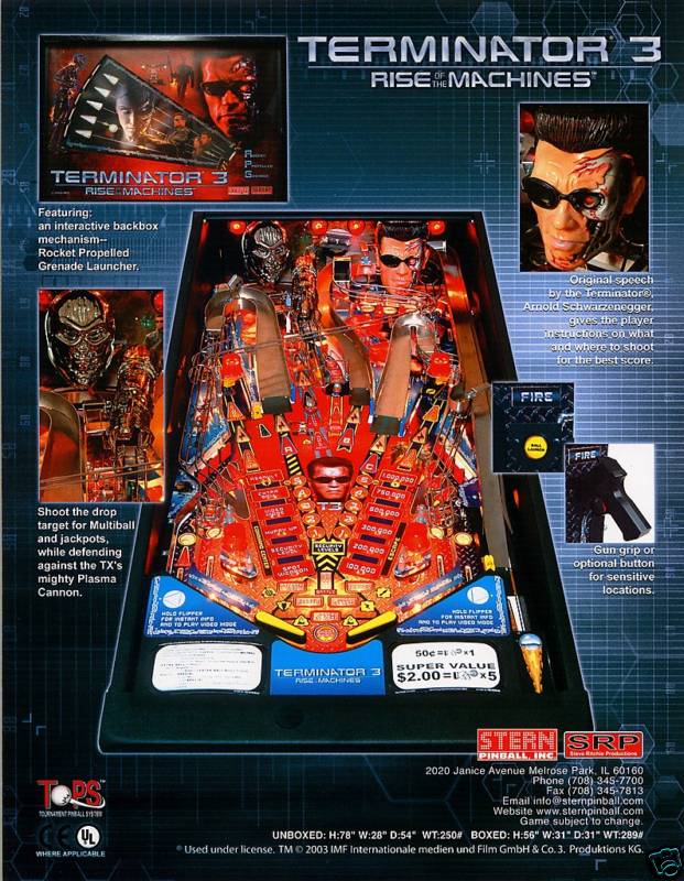 2003 STERN TERMINATOR 3 PINBALL FLYER