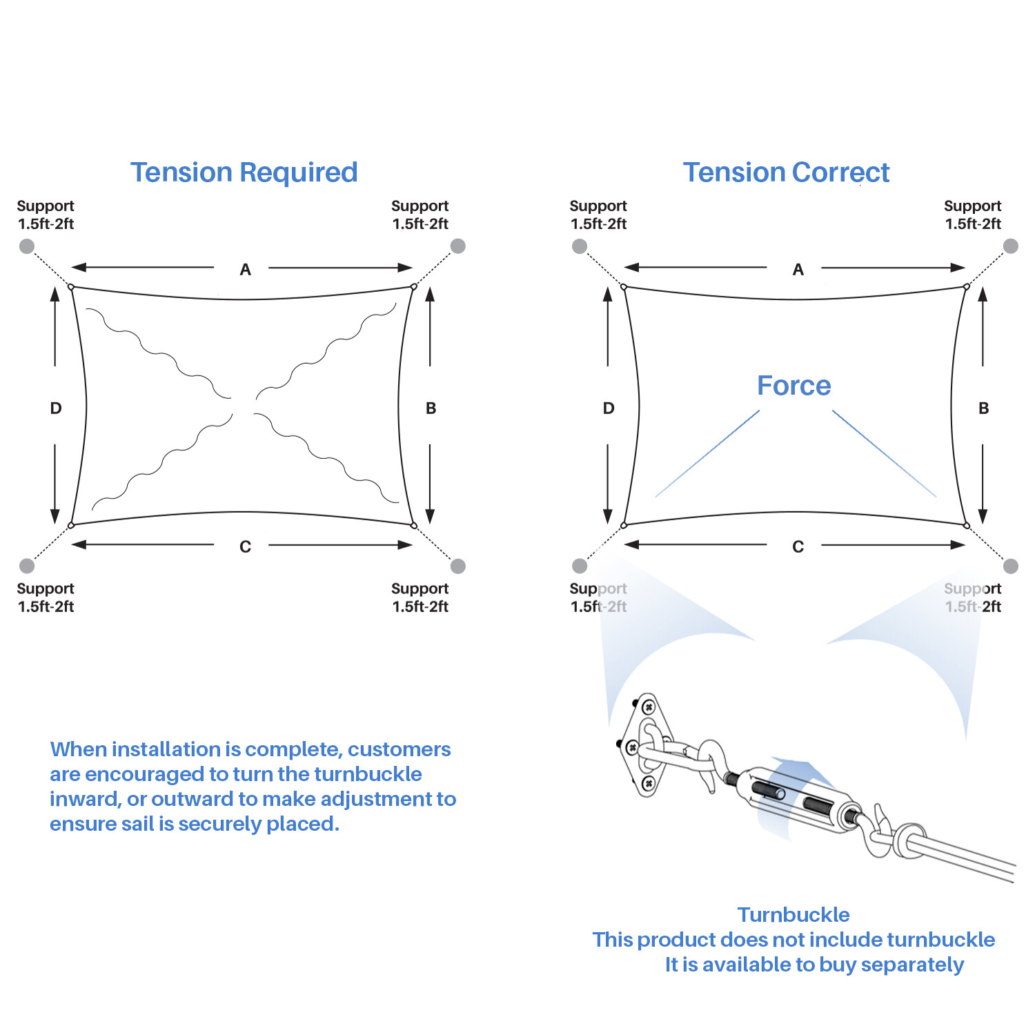 20-29 FT Shade Sail Rectangle Sand Sun Canopy Cover w/ Steel Wire Garden Outdoor