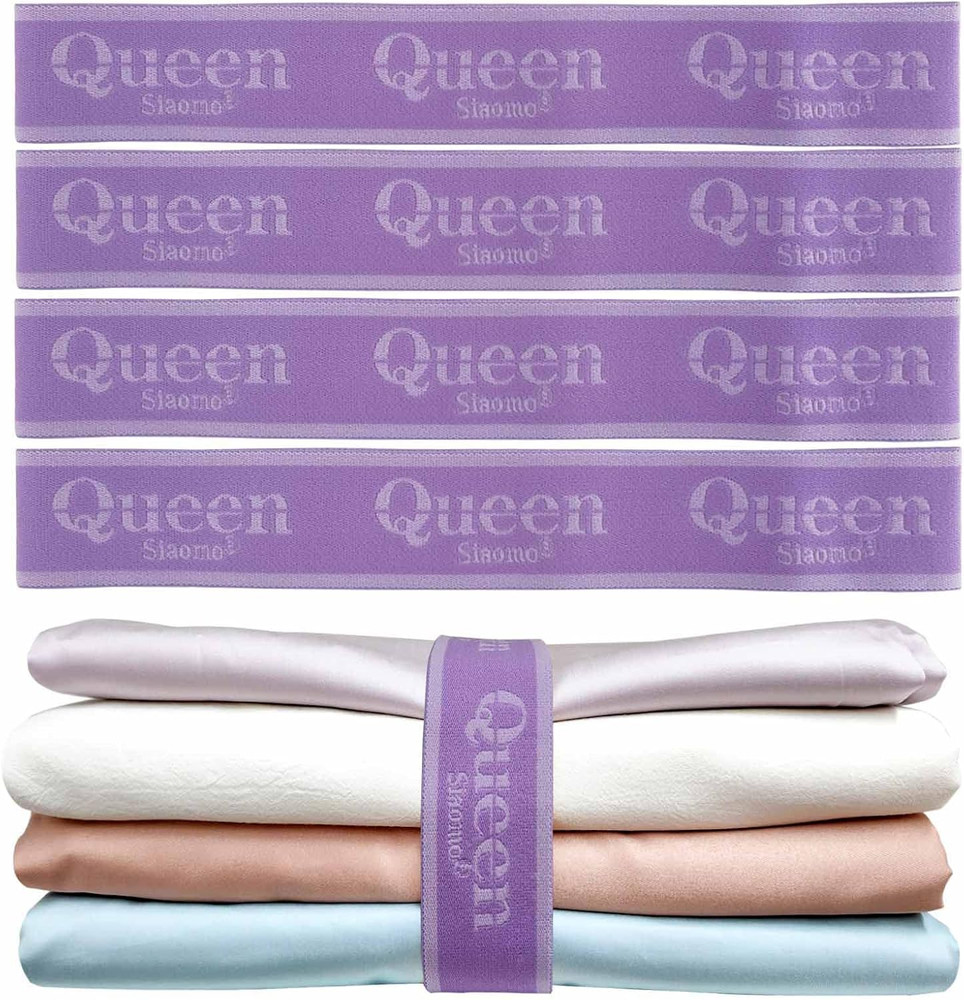 Bed Sheet Organizer Bands, Sheet Set Storage Size Marking Bands, Elastic Bedding