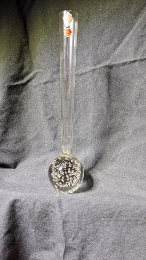 Clear Bud Vase Bubble base From Denmark *755