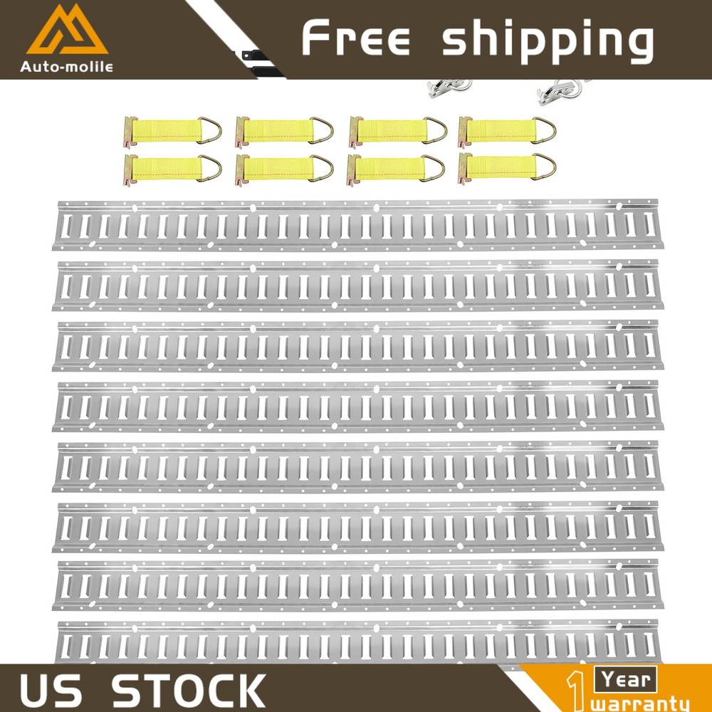 Durable 32 Pcs 5' E Track Tie Down Rail System Heavy Loads Portable For Vans