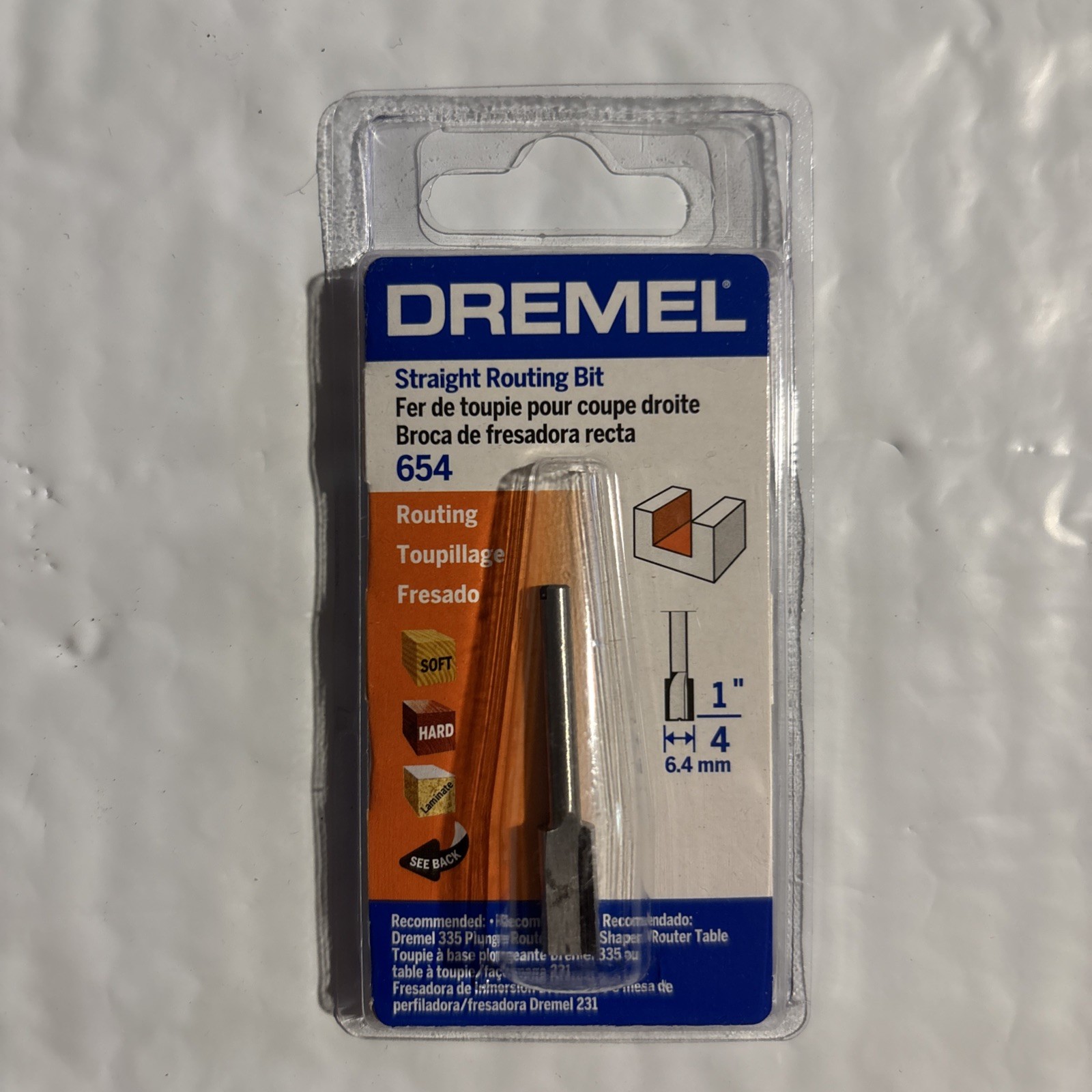 Dremel 654 Straight 1/4” Routing Bit