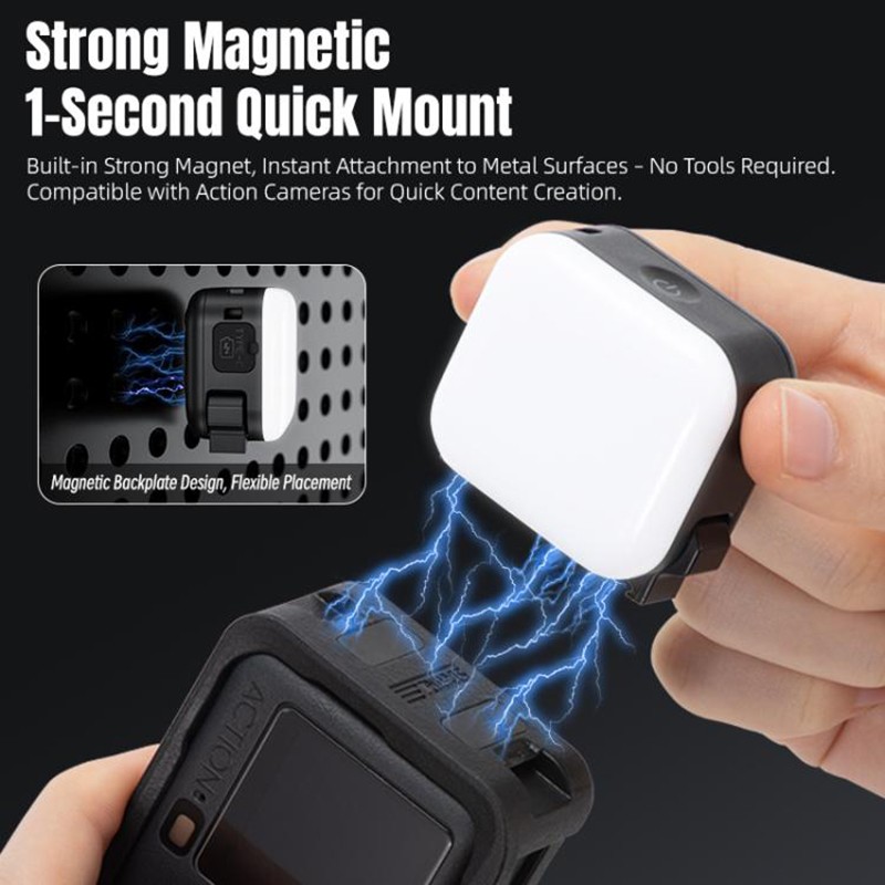 For DJI Osmo Action 6 / 5 Pro / 4 / 3 STARTRC Small Cube Fill Light