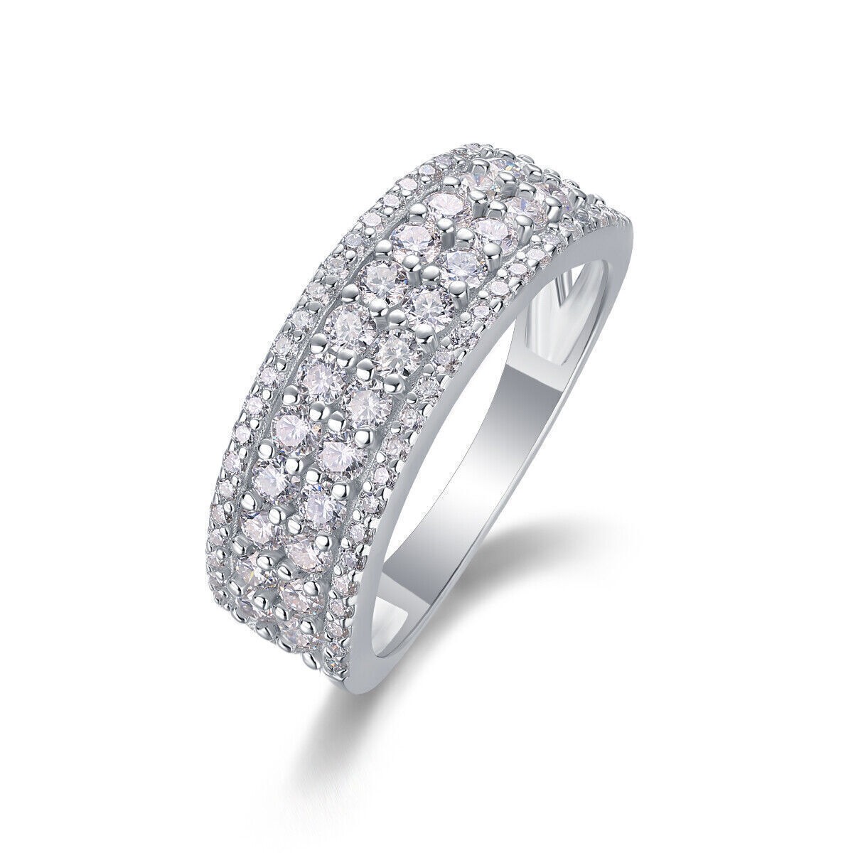 Wedding Band Ring 925 Sterling Silver Great Gift for Women REAL VVS1 Moissanite