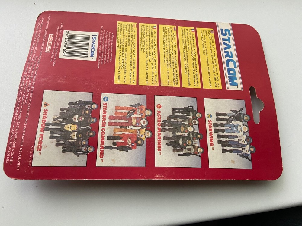 STARCOM 1986 sgt. Red Baker empty card + bubble Coleco