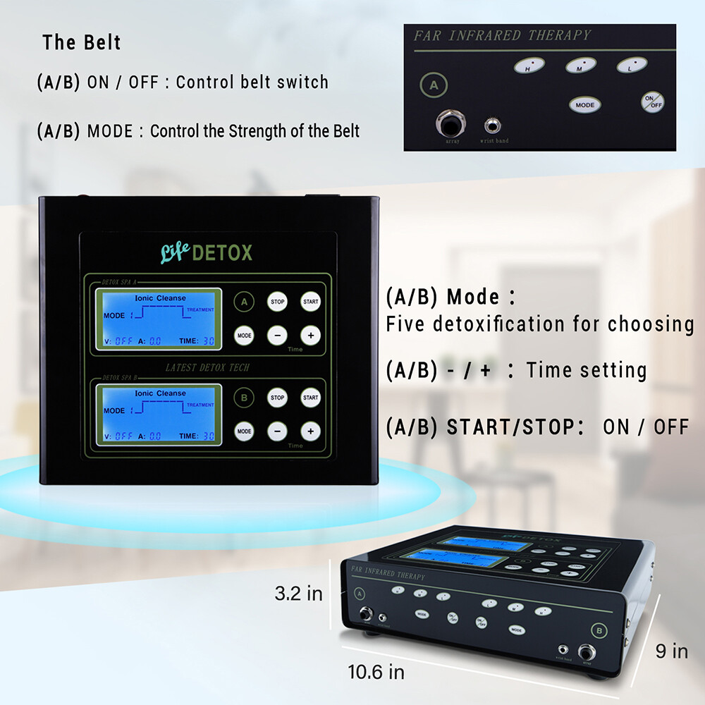 Upgraded Dual Detox Ionic Foot Bath Spa Cleanse Machine with New Infrared Belt