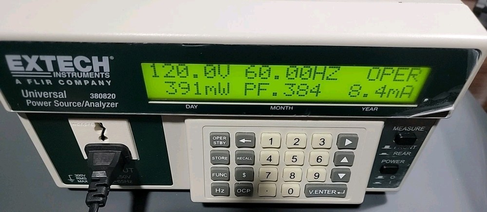 Extech 380820 Universal Power Source/Analyzer 85-250VAC Rated For 10A