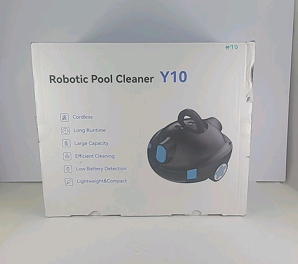Cordless Robotic Pool Cleaner Automatic Vacuum Y10 90 Mins Runtime Open Box New