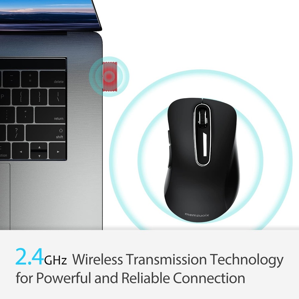 2.4G Wireless Mouse, 1400 DPI Computer Mouse with USB Receiver, Portable Wire...