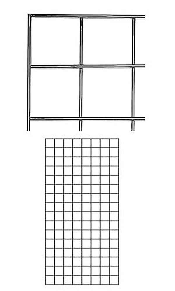 Wire Grid Panel 2' x 4' Chrome Retail Display Gridwall Double Wire Side
