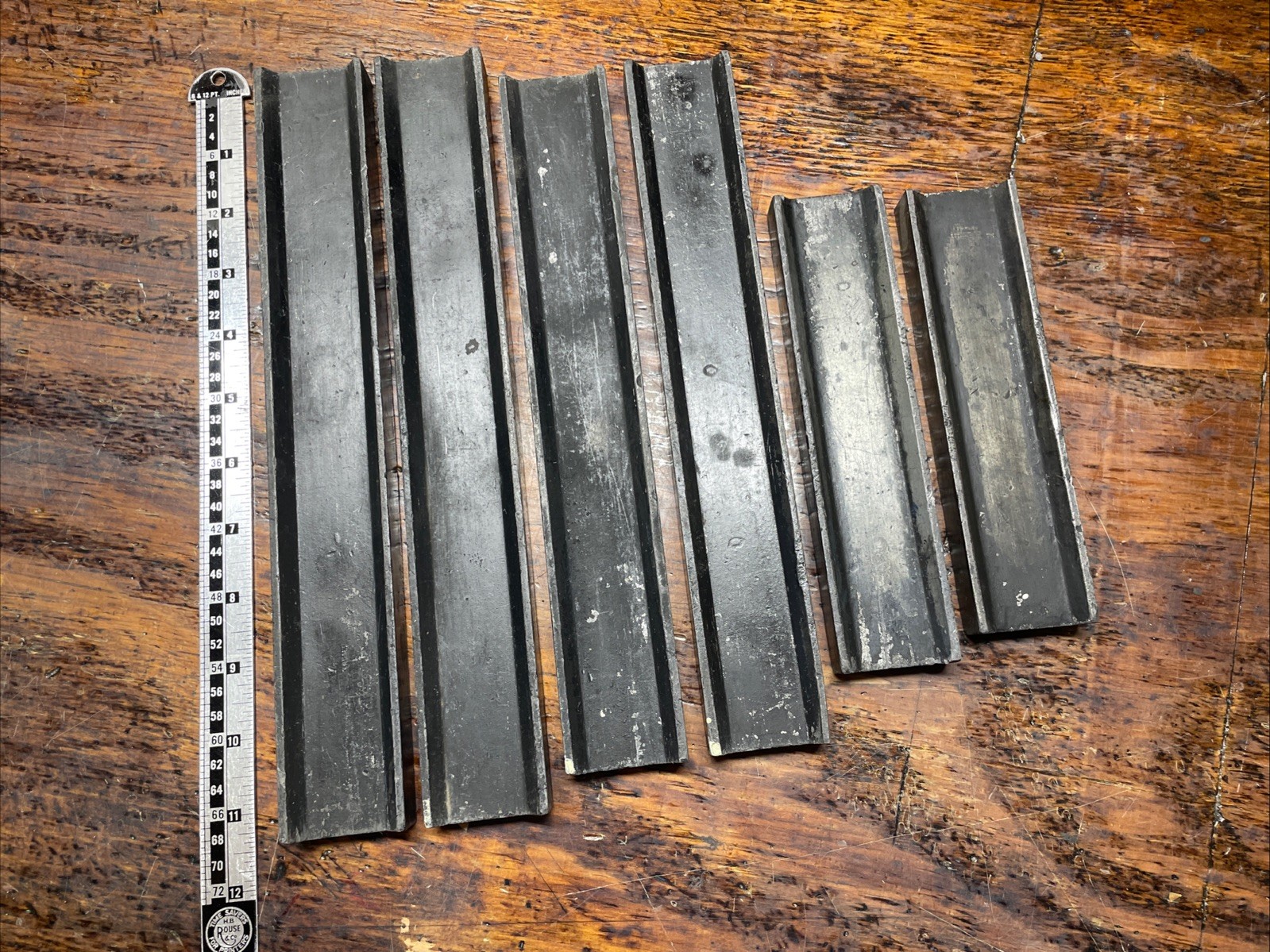 LETTERPRESS STEEL METAL FURNITURE 10 Pica Or 120 Pts Wide 11.5-6.5”Long Lot Of 6