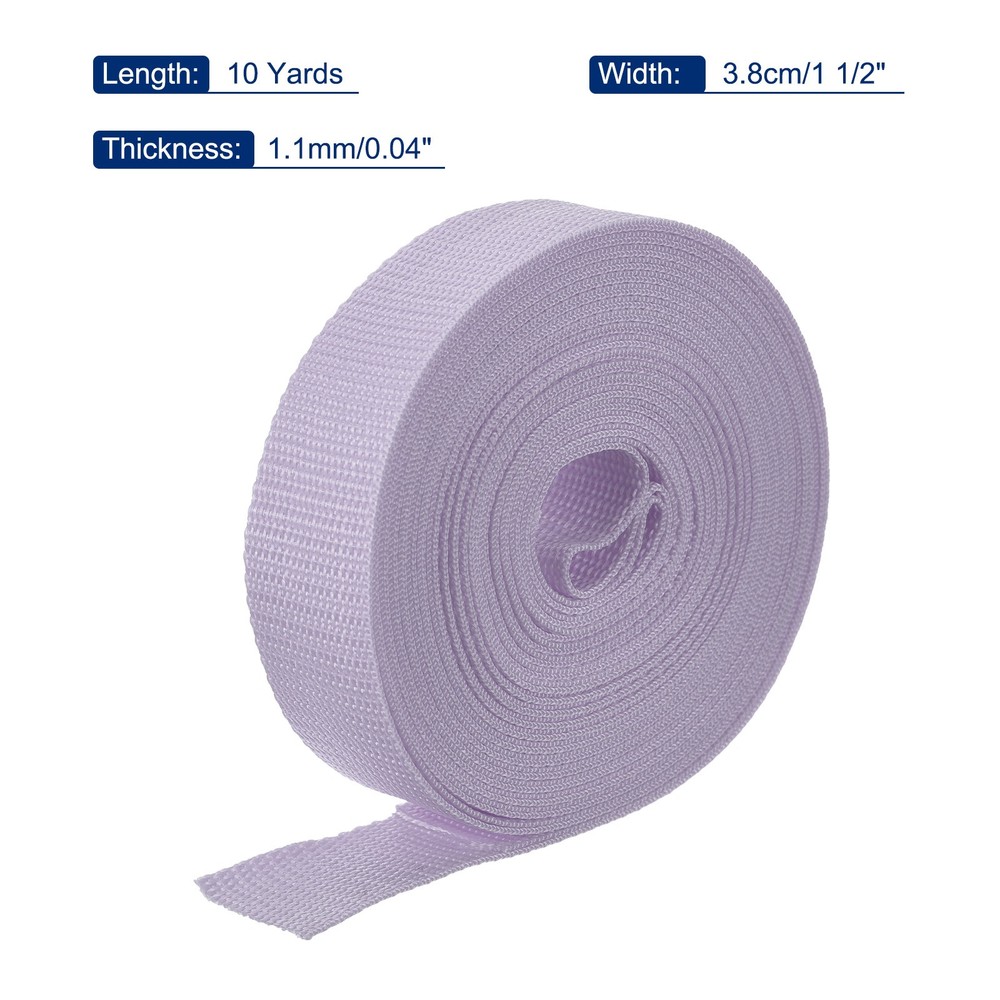 Lightweight Polypropylene Webbing Strap 3.8cm 10 Yard Light Purple